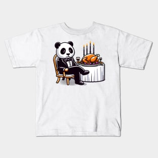 Happy Thanksgiving Giant Panda Kids T-Shirt